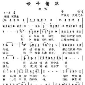 母子情深_民歌简谱_词曲:辛佳 石铁民 沈尊光