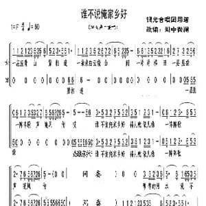 谁不说俺家乡好_歌谱投稿_词曲:佚名 佚名