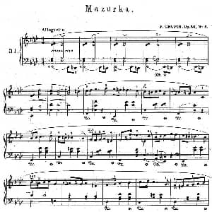 Trois Mazurkas Op.50 钢琴谱 肖邦 chopin