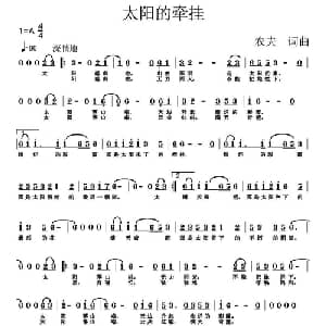 太阳的牵挂_通俗唱法乐谱_词曲:农夫 农夫