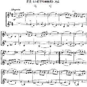 小提琴谱 | 霍曼 小提琴基础教程 选曲 秋叶 二重奏