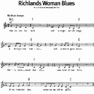 蓝调音乐:Richlands Woman Blues_外国歌谱