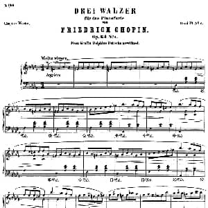 Minute Op64 No1 钢琴谱 肖邦