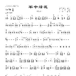 二胡谱 | 军中绿花 刘和平制谱 小曾松金 小曾松金