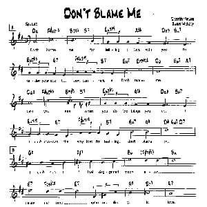 DON'T BLAME ME 降B爵士乐谱
