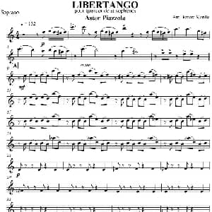 萨克斯谱 | LIBERTANGO 四重奏 高音萨克斯分谱