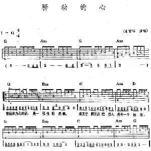 民族吉他弹唱 驿动的心 吉他谱 姜育恒
