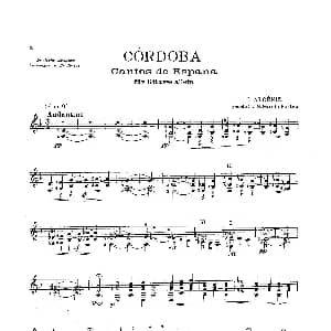 Cordoba Cantos de Espana 吉他谱 ​伊萨克 阿尔贝尼斯