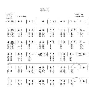 姊妹花_通俗唱法乐谱_词曲:丁育政 南梆子