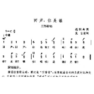 回声,你是谁 德国 _外国歌谱