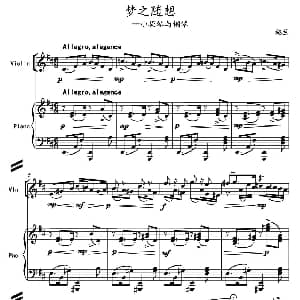 小提琴谱 | 梦之随想 小提琴 钢琴伴奏 施兰