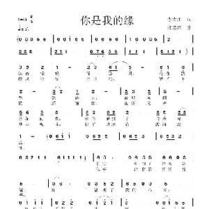你是我的缘_歌曲简谱_词曲:李大江 任清彪