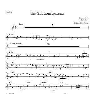 萨克斯谱 | The Girl FromIpanema 中音萨克斯