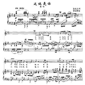 这就是你_美声唱法乐谱_词曲:张传友 杨瑞萍