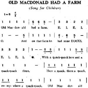OLD MACDONALD HAD A FARM_外国歌谱