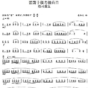 笛箫十级考级曲目 练习曲五 易加义