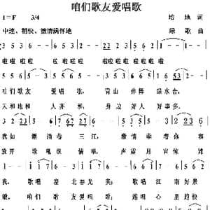 咱们歌友爱唱歌_歌曲简谱_词曲:培地 绿歌