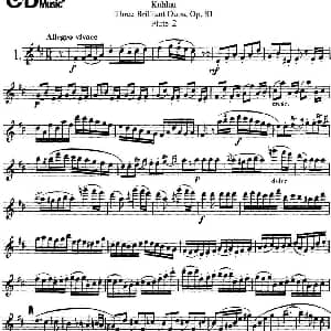 长笛曲谱 | 库劳长笛二重奏练习三段OP.81 Flute 2 NO.1 Kuhlau 库劳