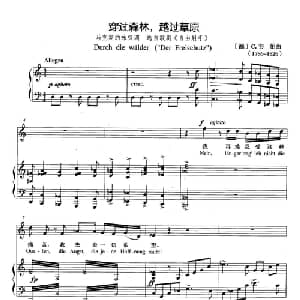 穿过森林,越过草原 德国 _外国歌谱_词曲: 德 C.韦伯