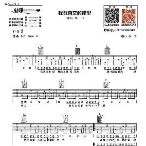 我在南京的夜里 吉他谱 风子 风子 风子