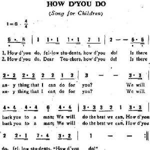 HOW D’YOU DO 英国 _外国歌谱