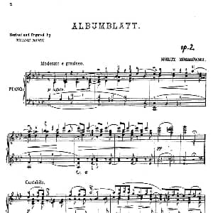 Albumblatt Op.2 钢琴谱 莫里兹 莫什科夫斯基