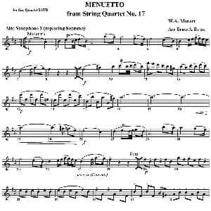 萨克斯谱 | MENUETTO from String Quartet No.17 四重奏 中音萨克斯分谱