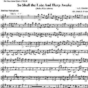 萨克斯谱 | So Shall the Lute And Harp Awake 四重奏 上低音萨克斯分谱