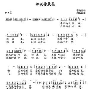 都说你最美_歌曲简谱_词曲:李幼容 刘丛国