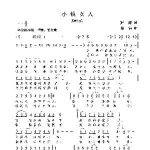 小镇女人_歌曲简谱_词曲:阡寒 谢伟