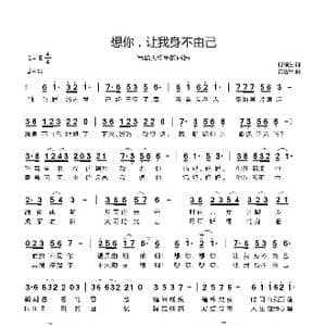 想你,让我身不由己_歌曲简谱_词曲:付顺生 黄进军