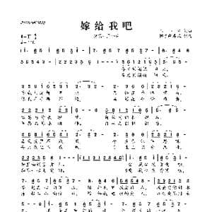 ​嫁给我吧_歌曲简谱_词曲:王小荣 王小荣