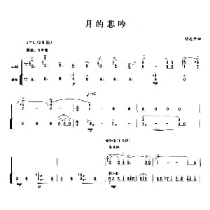 二胡谱 | 月的悲吟 扬琴伴奏谱 胡志平