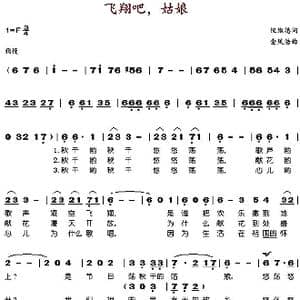飞翔吧,姑娘_歌谱投稿_词曲:倪维德 金凤浩