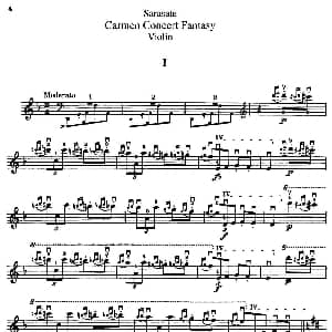 小提琴谱 | Carmen Concert Fantast Op.25 Ⅰ Sarasate 萨拉萨蒂