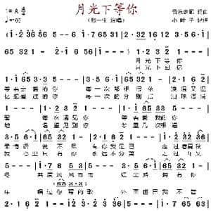 月光下等你_歌谱投稿_词曲:音乐走廊 音乐走廊
