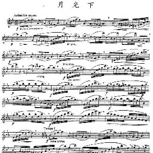 长笛曲谱 | 月光下