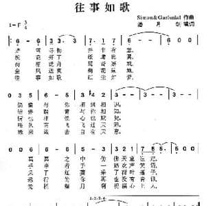 往事如歌_歌曲简谱_词曲:潘月剑