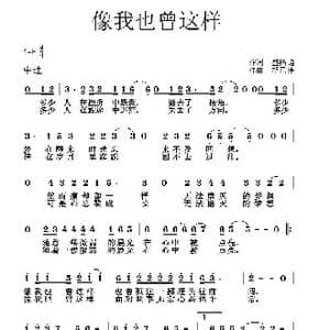 像我也曾这样_歌谱投稿_词曲:盛拓路 胡正伟