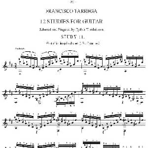 他雷加12首练习曲之11 吉他谱
