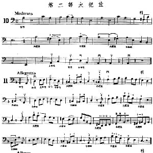大提琴练习曲 大把位 10—15