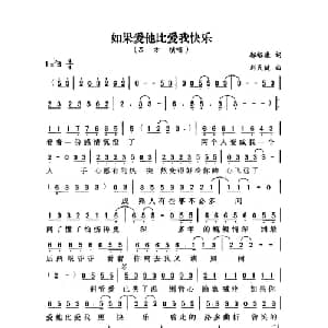 如果爱他比爱我快乐_通俗唱法乐谱_词曲:邬裕康 刘天健