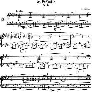 肖邦 24首钢琴前奏曲 Op.28 No.13 升F大调 钢琴谱 肖邦