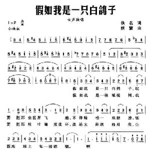 假如我是一只白鸽子_美声唱法乐谱