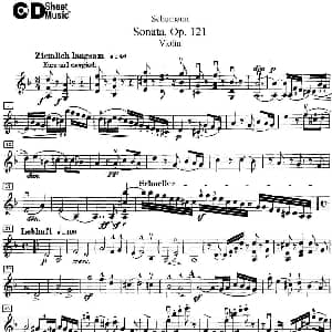 小提琴谱 | Violin Sonata Op.121