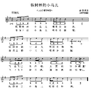 枞树林的小鸟 德国 _外国歌谱_词曲: 廖晓帆译配