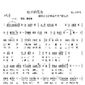 他乡的兄弟_歌曲简谱_词曲:张锐锋 张锐锋