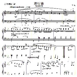 巴赫初级钢琴曲之十八 进行曲 钢琴谱