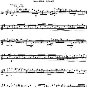 长笛曲谱 | 胡埃斯24首长笛练习曲Op.32 NO.19 胡埃斯