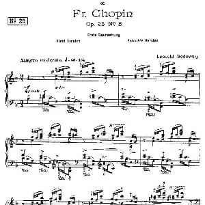 肖邦 练习曲 Fr.Chopin Op.25 No3 1 钢琴谱 Godowsky改编
